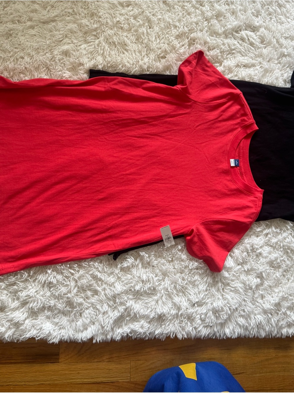 Old Navy Red and Black Short Sleeve Crewneck Tee Shirt Dresses for Women
